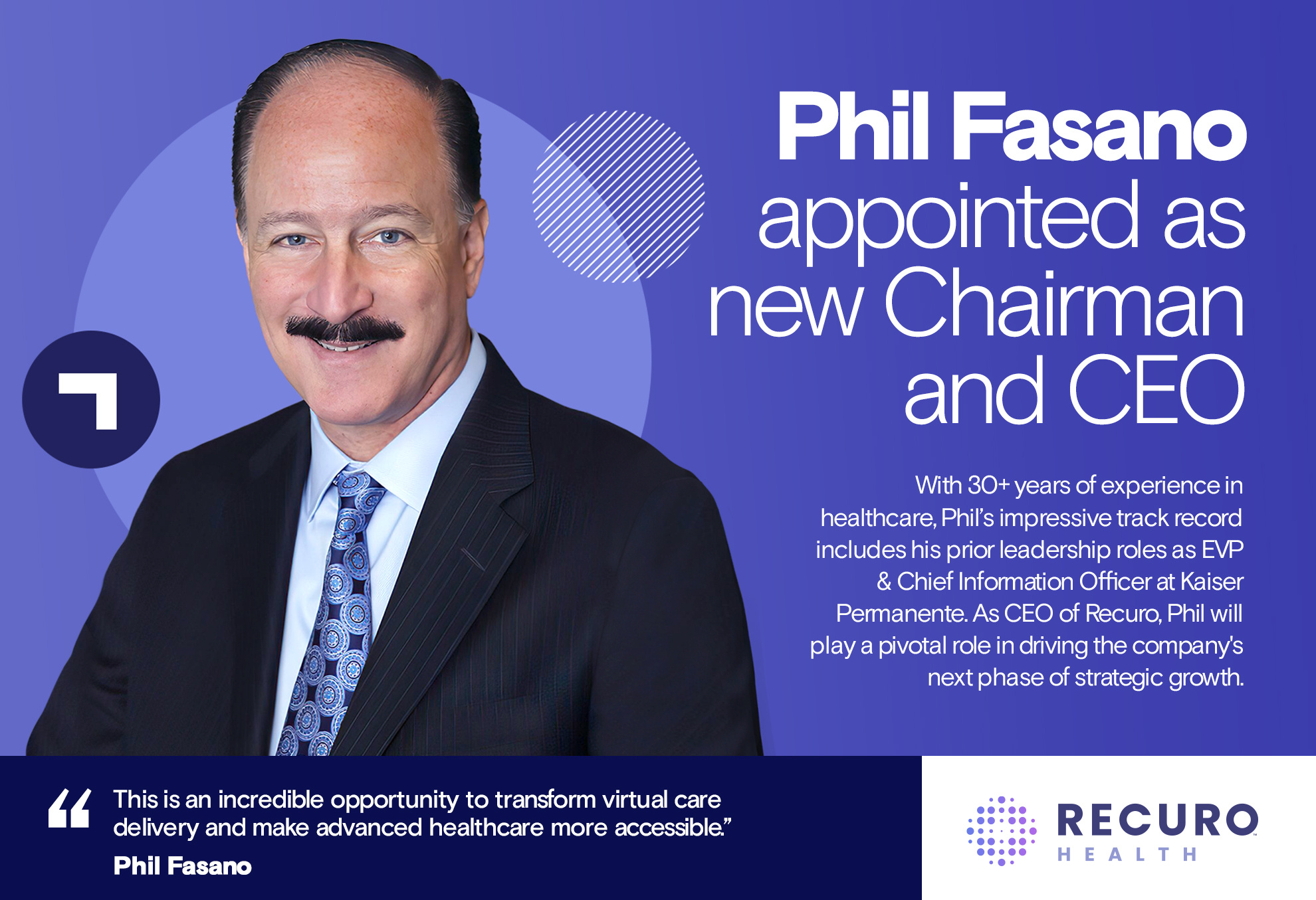 Recuro Announces New CEO, Phil Fasano